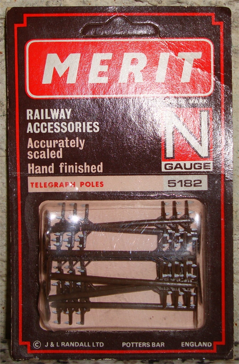 Merit 'N' Gauge No.5182 Telegraph Poles Late 1970's Yesterdays Toys