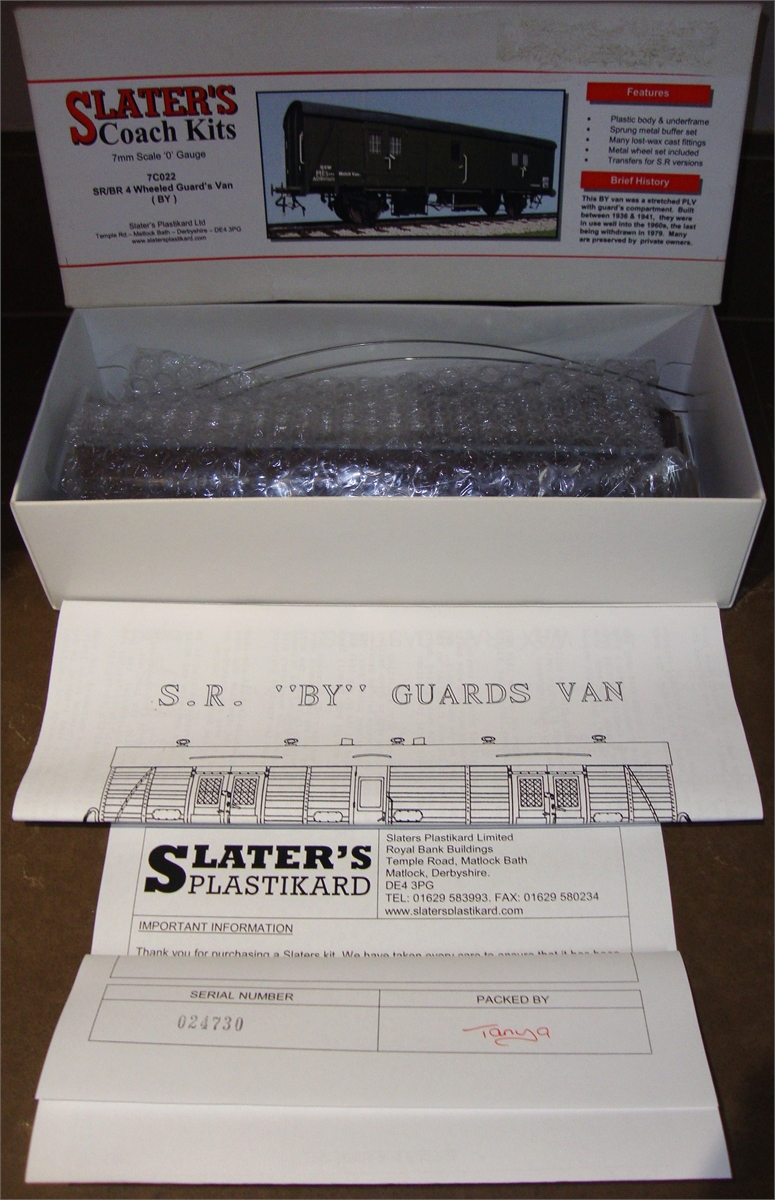 Slater's 7mm / 'O' Gauge Coach Kits No.7C022 ~ SR / BR 4 Wheeled Guard ...