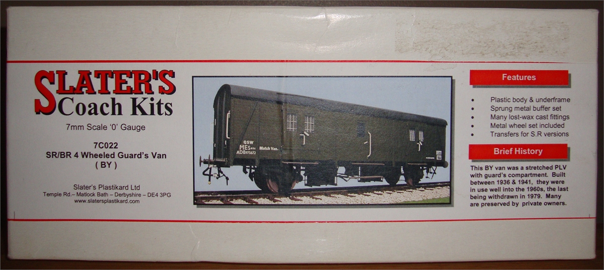 Slater's 7mm / 'O' Gauge Coach Kits No.7C022 ~ SR / BR 4 Wheeled Guard ...