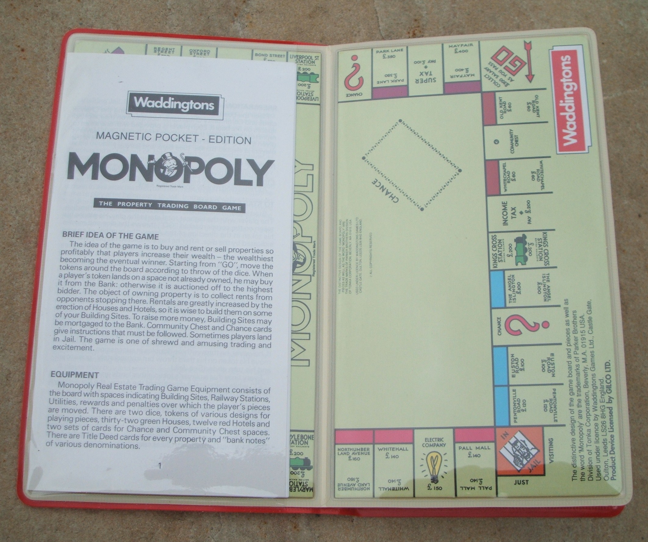 Waddingtons Monopoly Property Trading Board Game Pocket